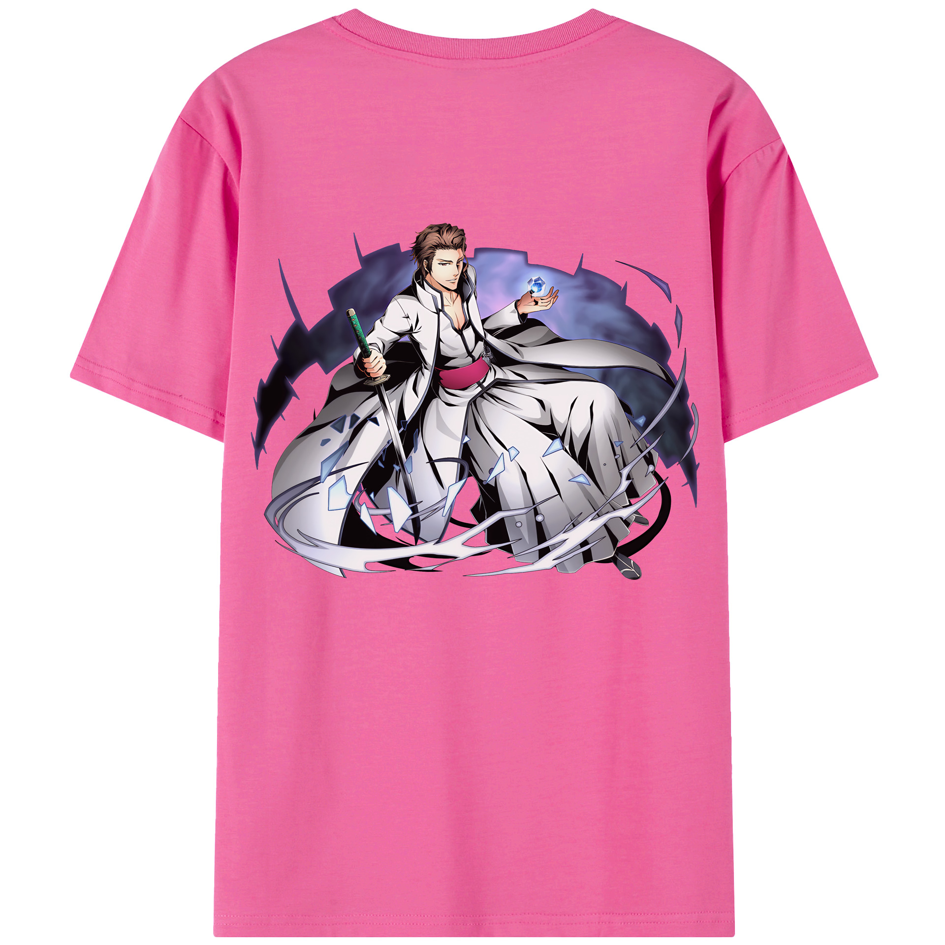 （画像用） ブリーチ 藍染 惣右介（あいぜん そうすけ） BLEACH Aizen Sousuke レディース半袖Tシャツ(バックプリント)